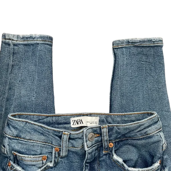 Zara Women Jeans 2 Blue Skinny Leg Mid Rise Minimalistic Sustainable Casual‎ Y2K - Image 8