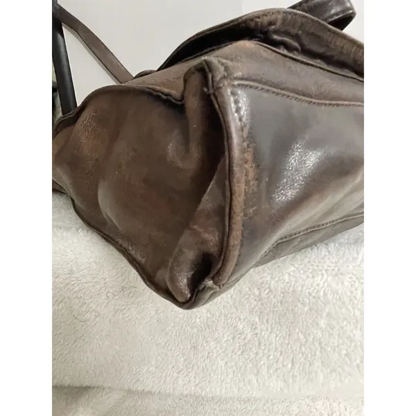 Fossil 1954 Large Brown Pebbled Leather Shoulder Bag Charm Women’s - Image 10