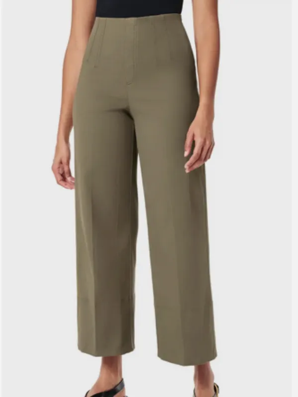 Spanx Stretch Twill Cropped Wide Leg Pants in Tuscan Olive - Image 3