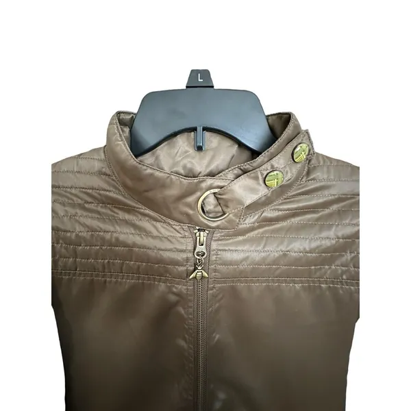 B By‎ Burton Nylon Jacket Womens Size M Lined Full Zip Heavy Comfort Brown #X4-5 - Image 5