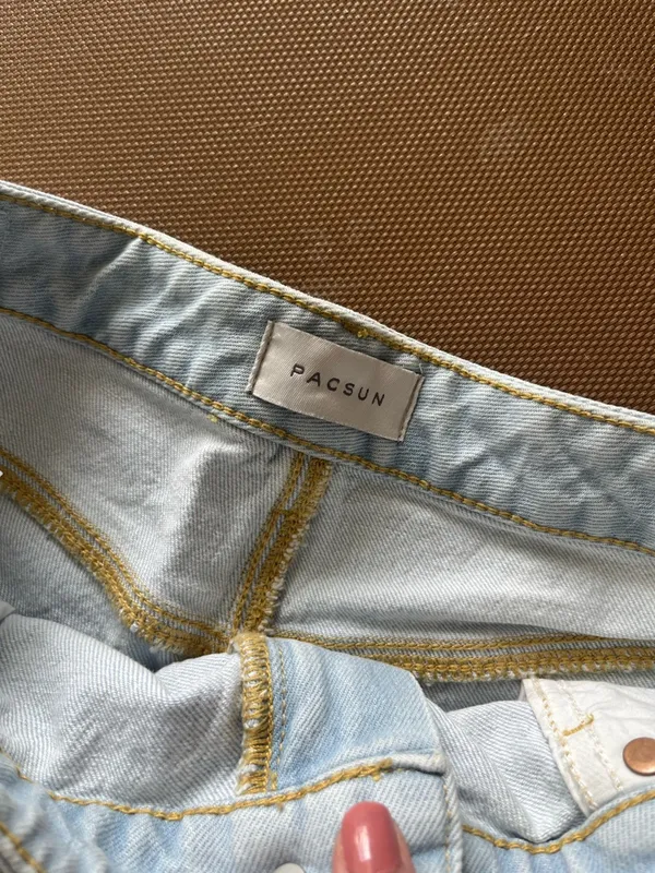 PacSun Light Blue Distressed Denim Cutoff Shorts - Image 3
