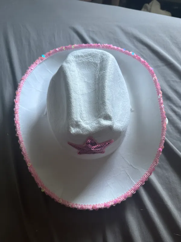 Pink Glitter Cowgirl Hat - Image 3