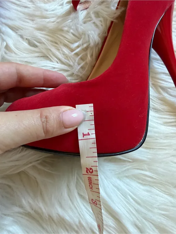Shoe Dazzle Arya peeptoe pumps Red Size 6 - Image 4