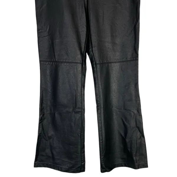 Free People Faux Leather High Waist Flare Leg Pants Size 8 - Image 4