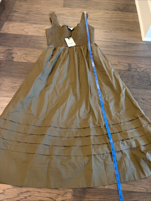 New With Tags Tuckernuck Olive Cotton Tiernan Dress Sz S - Image 6