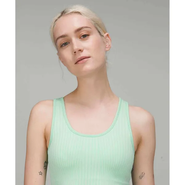 Lululemon Ebb to Street Cropped Tank Top Rib Map Wild Mint Ice Green Size 10 - Image 3