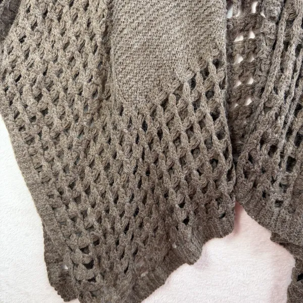 Soft‎ Surroundings OS Sweater Cardigan Knit Shawl Wrap Poncho Boho Brown Cozy - Image 3
