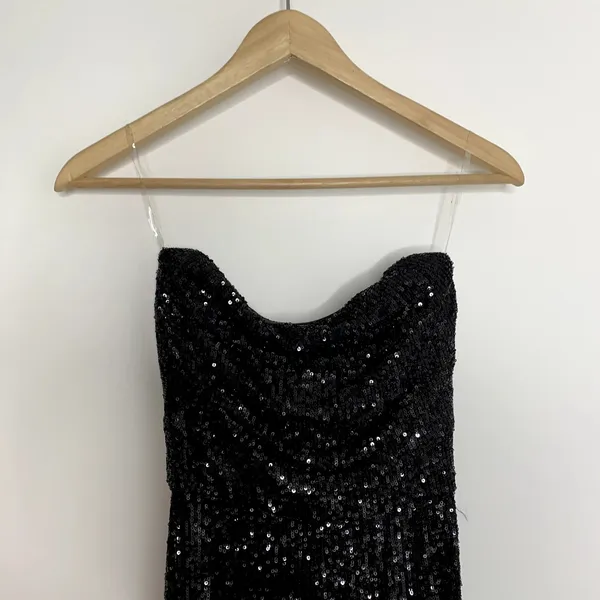 Nookie Black Sequin Flare Leg Jumpsuit One Piece Womens Size Small - Image 7