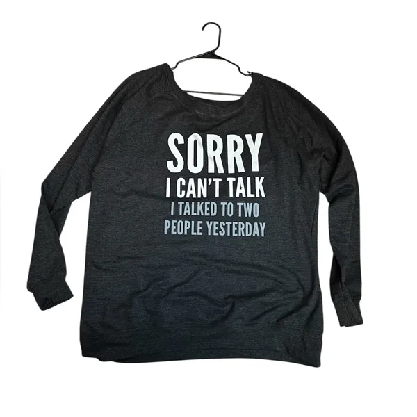 Gray Graphic Sweatshirt Size 4X - Image 3