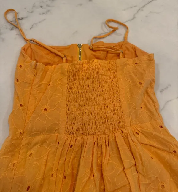 Line & Dot Orange Dress - Image 4