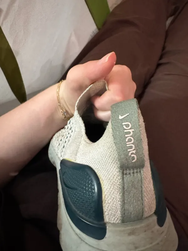 Nike Women’s Slip-On Knit Sneakers - Beige and Dark Green - Image 5