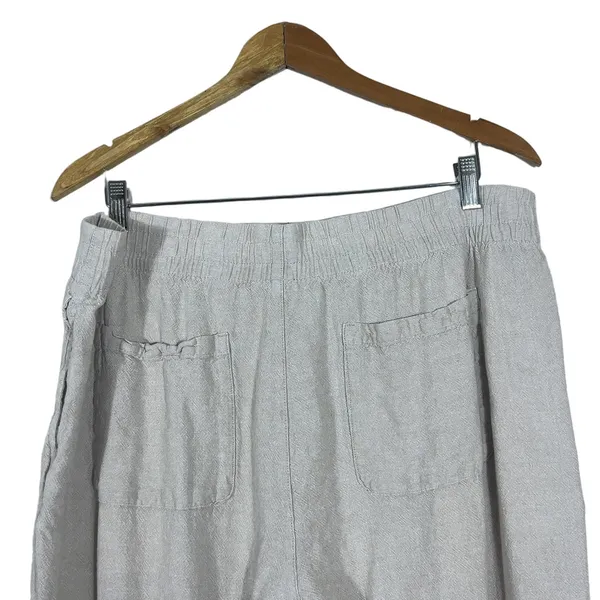 Old Navy High-Rise Wide Leg Linen Blend Comfort Waist Pants Beige Size XL - Image 5