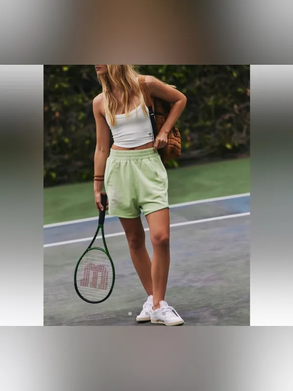 NWOT Free People FP Movement All Star Logo Shorts - Lemongrass - Small - Image 4