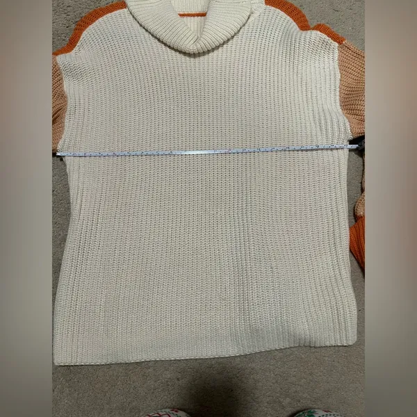 Kori Cream and Orange Turtleneck Sweater - Image 5