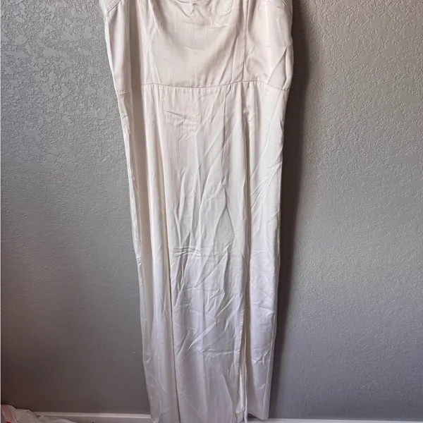 Abercrombie & Fitch ivory Camille slit maxi dress L NWT occasionwear party - Image 4