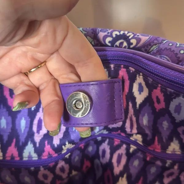 Vera Bradley Crosstown Tote Shoulder Bag Purple Lilac Tapestry Retired Pattern - Image 16