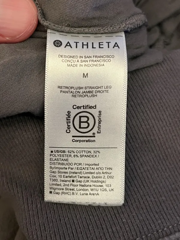 Athleta Pants Womens Medium Purple Retroplush Straight Leg Fleece Lounge Fit - Image 10