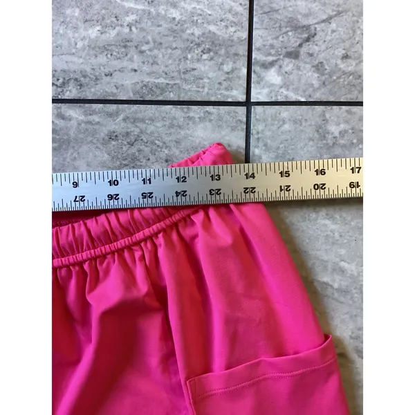 Halara Hot Pink Wide Leg Cargo Pants Drawstring Elastic Waist Womens Small - Image 2