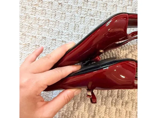 Tony Bianco Quill Slingbacks Kitten Heels in Bordeaux Patent - Image 6