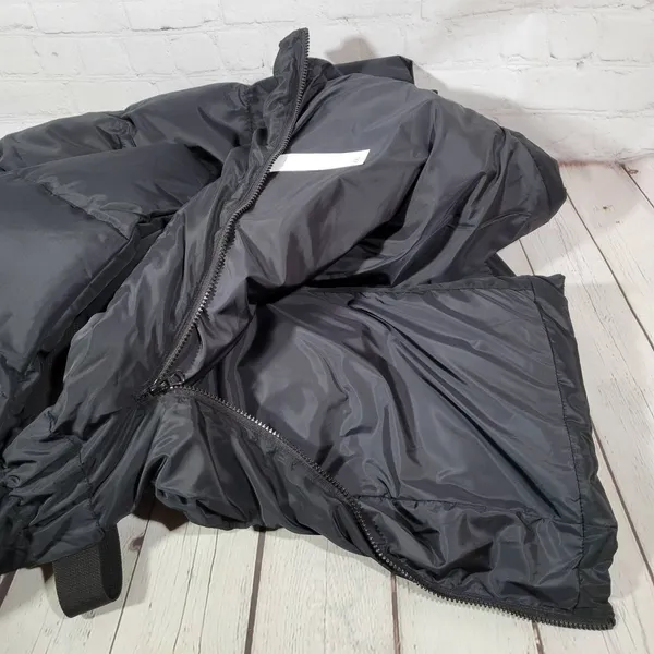 Fabletics Black Puffer Coat Midi Belted Stand Collar Full Zip Women's Winter XXL - Image 7