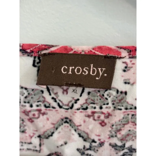 Crosby Paisley Blouse Long Sleeve V-Neck‎ Lightweight Top XL - Image 2