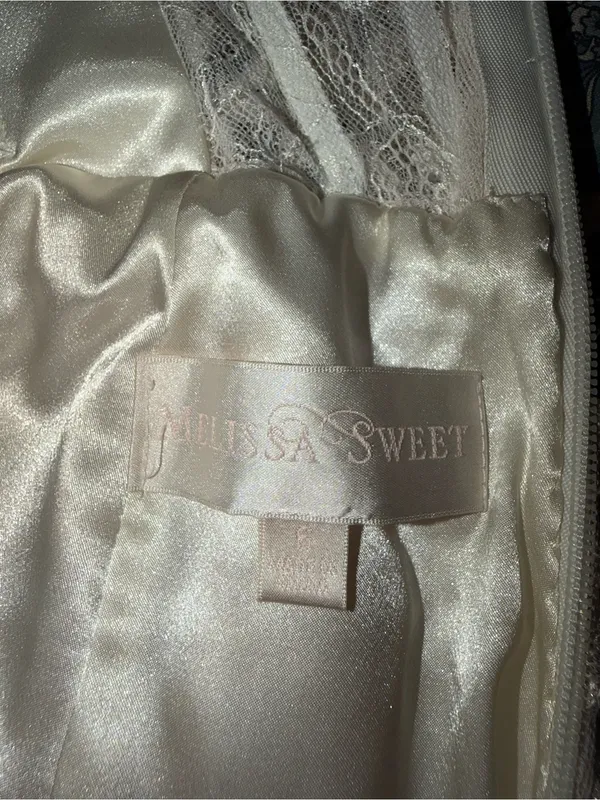 Stunning Melissa Sweet Petal Cashmere Embroidered Wedding Gown - Image 12