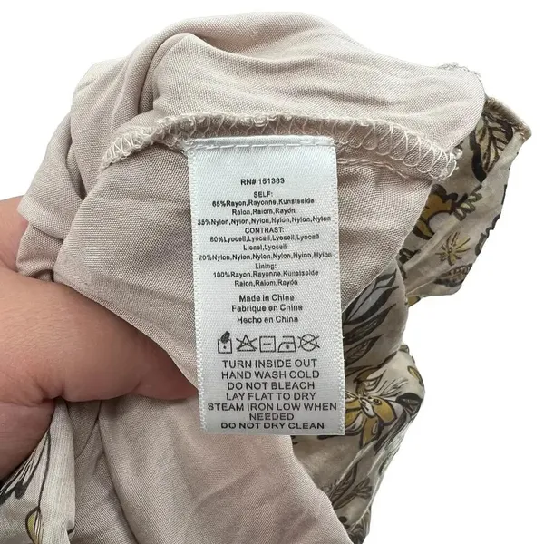 Anthropologie Current Air Dress Mini Sweater Ruffle Crewneck‎ Beige Size Small - Image 13