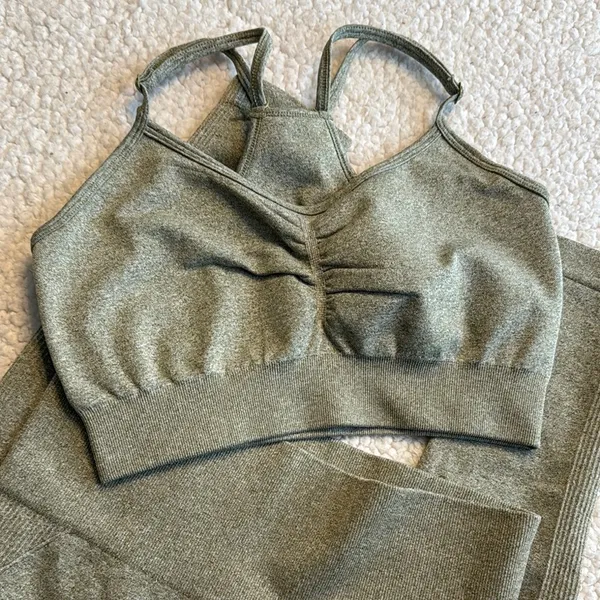 Women's Olive Green Leggings Set - Image 2