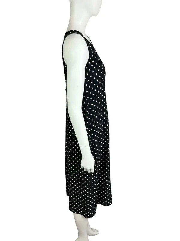 TR Bentley Vintage 90s Black & White Polka Dot Sleeveless Maxi Dress - Image 2