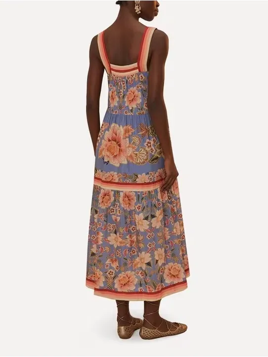 NWT Farm Rio Blue Superbloom Tapestry Maxi Dress - Image 3
