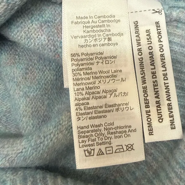 J crew light blue‎ wool blend mock neck sweater size xxs - Image 4