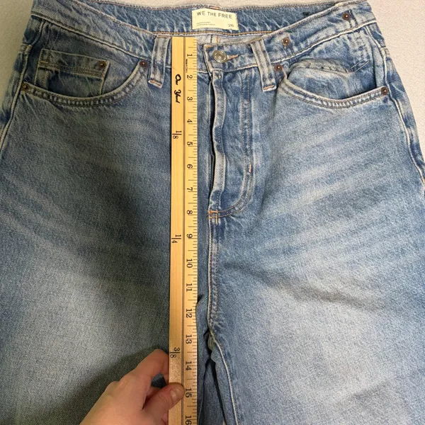 Free People We The Free Eden High Slouchy Flare Jeans Light Blue Denim Womens Size 28 - Image 4