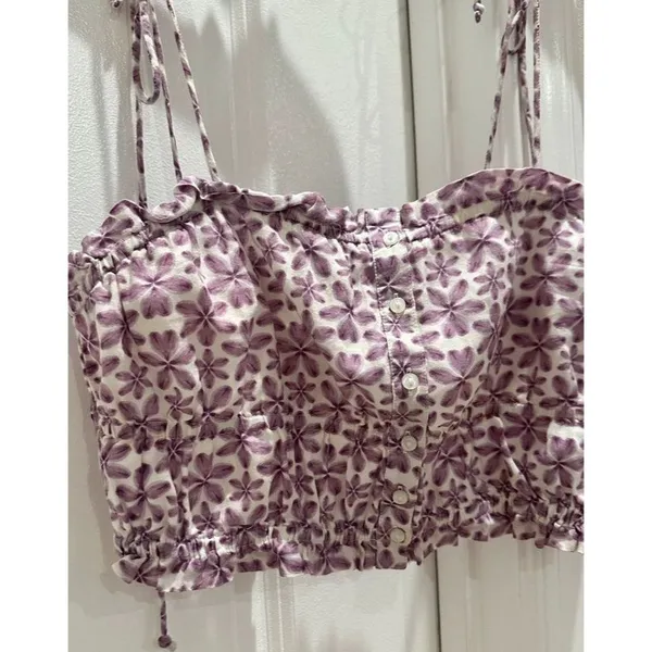 Aerie Woven Button Front Tank Top - Image 2