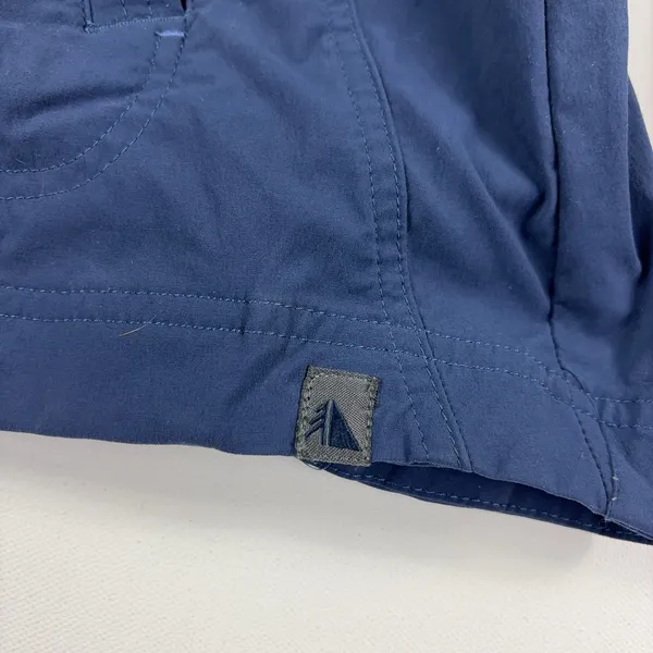 L.L. Bean Coat Womens Small Blue Nylon Hooded Anorak Zip Pockets Drawcord Waist - Image 2