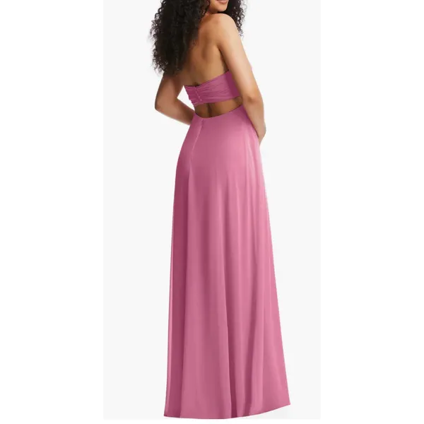 Dessy Collection Strapless Empire Waist Chiffon Gown in Orchid Pink Size 14 NWOT - Image 5