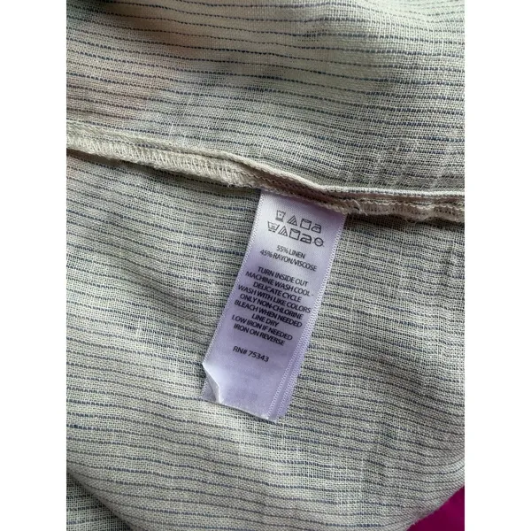 Tahari Linen Blend Open Front Cardigan Wrap One Size Coastal Resort Cover Up - Image 10