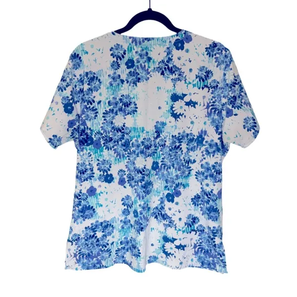 Carhartt Cross Flex Floral Two Pocket V Neck Scrub Top Size L - Image 3