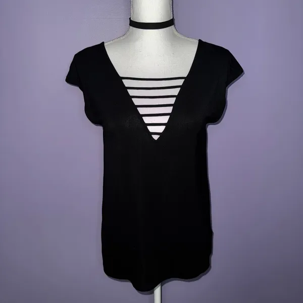NEW American Eagle Black Strappy V-Neck Top - Image 2