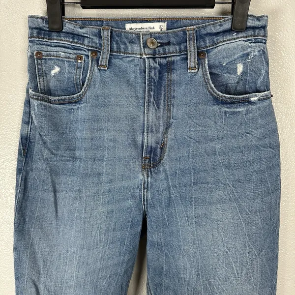 Abercrombie & Fitch Jeans Womens 27/4L Ankle Straight Ultra High Rise Distressed - Image 2