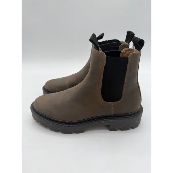 Mango Utility Brown Bovine Leather Lug Sole Everyday Ankle Chelsea Boots 7.5 - Image 4