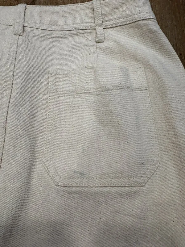 🌟 Madewell 🌟 A Line Cotton Stretch Natural Denim Mini Skirt Cream Sz 8 - Image 6