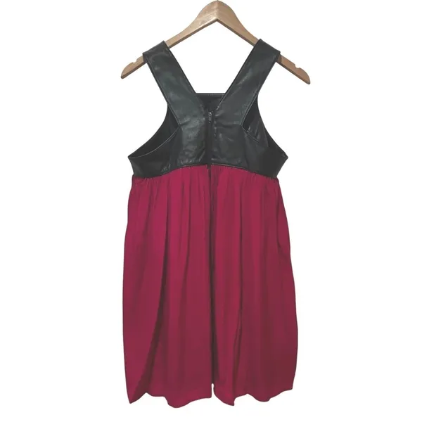Funktional Dress‎ Silk Lambskin Leather Black Pink Sleeveless Y2K Women's Medium - Image 4