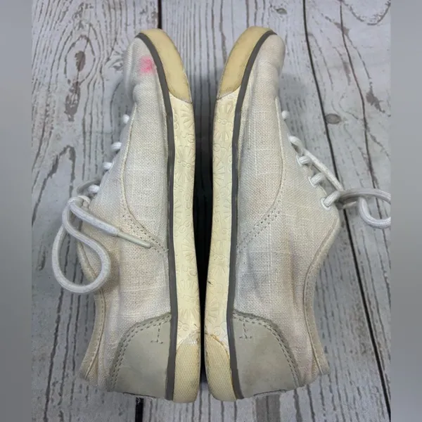 Worn UGG Hally Canvas Sneakers Shoes Lining Textile Sheepskin - Image 9