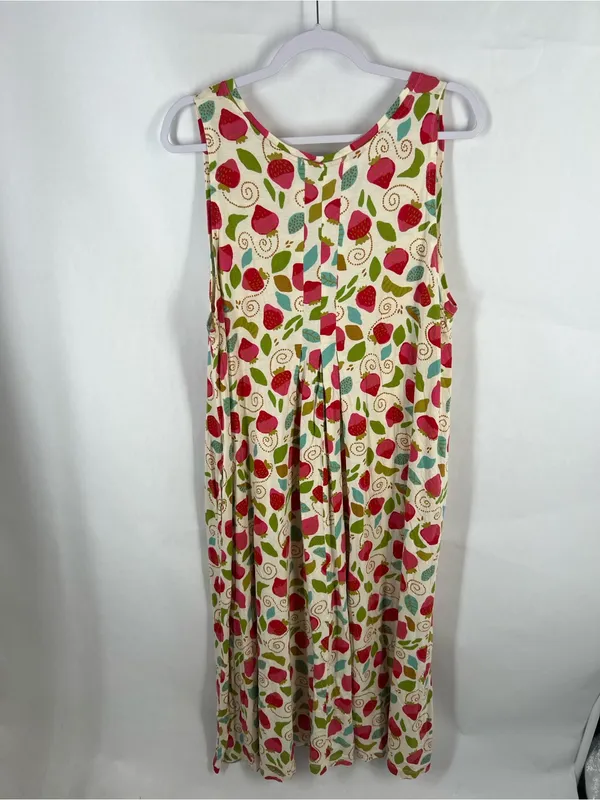 Gudrun Sjödén June Strawberry Print Organic Cotton Modal Dress XL - Image 10