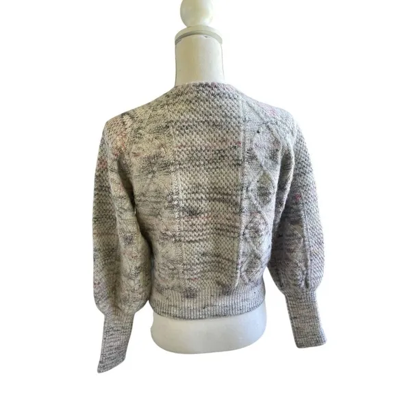 Veronica Beard Adelaide Crew Neck Full Sleeve Sweater S Merino wool/ Alpaca Gray - Image 2