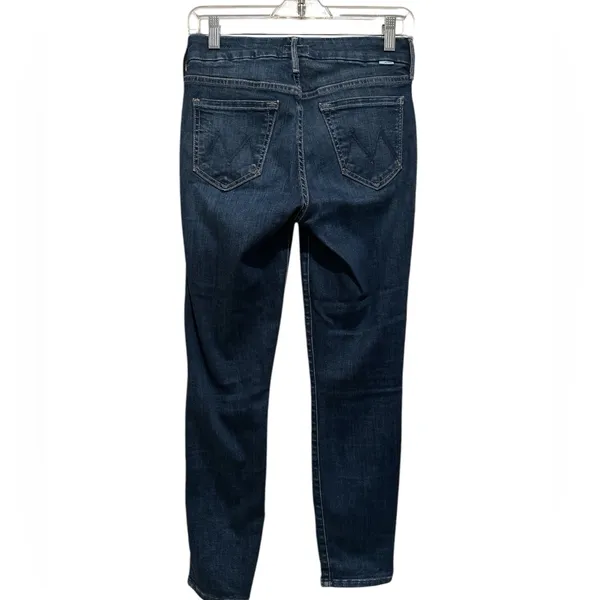 Mother The Looker Crop On The Edge Wash Blue Minimalist Jeans 25 - Image 5