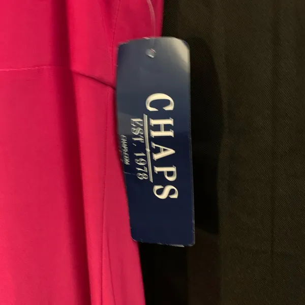Chaps Size Medium Knee Length Draped Front Dress New Hibiscus Hill Geranium - Image 2