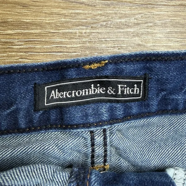 Abercrombie & Fitch High Rise Distressed Denim Shorts Women's Size 25 Raw Hem - Image 2