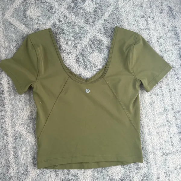 Align T-shirt size 4 small S XS cropped tee yoga workout V neck top - Image 2