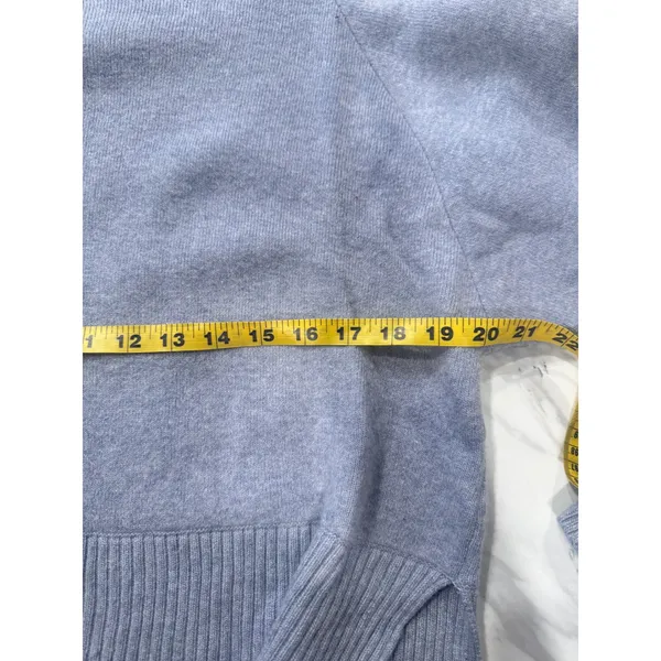 Club Monaco Womens Blue Wool Alpaca Blend Mock Neck High Low Sweater XS - Image 3